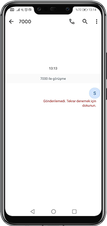 Telefonunuzdan 7000’e SMS gönderilemez.
