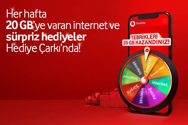 Hediye Çarkı ile her hafta 20 GB'ye kadar internet kazanın!