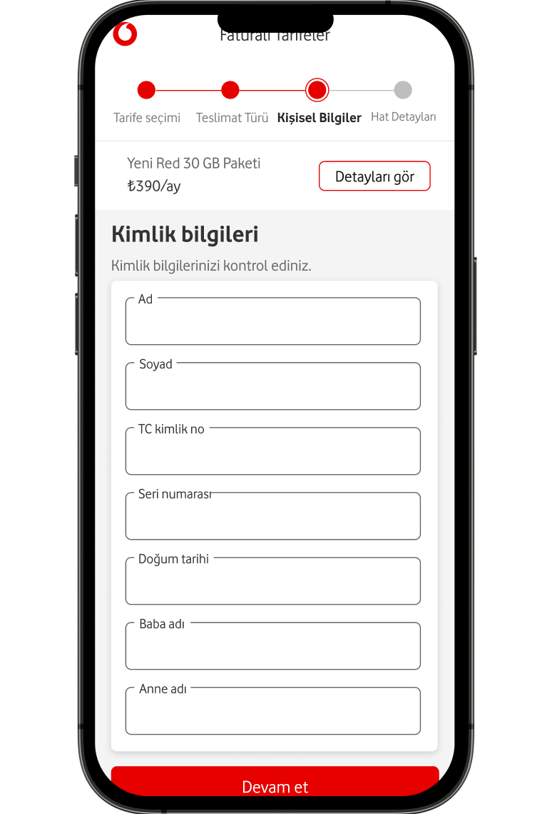 Kimlik bilgilerini doğrula ve fatura adresini gir