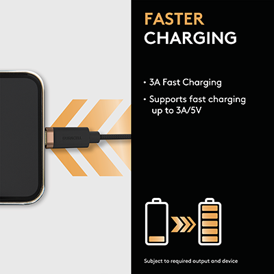 Duracell USB7012W 1M USB-A to Lightning