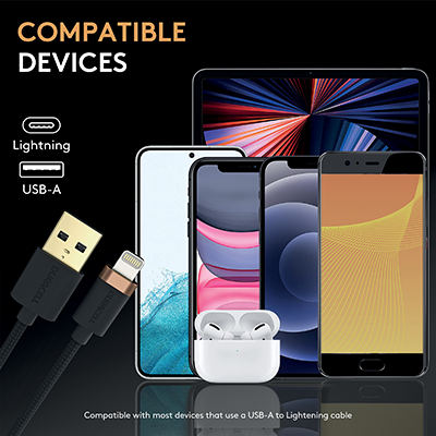 Duracell USB7012W 1M USB-A to Lightning