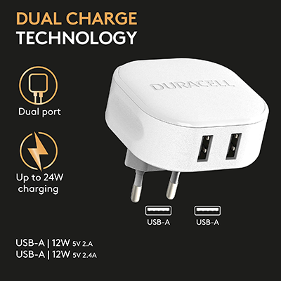 Duracell DRACUSB16-EU 24W Wall Charger