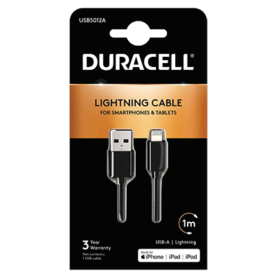 Duracell USB5012A 1M USB-A to Lightning